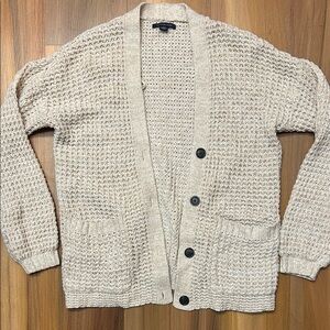 American Eagle Outfitters Cream Knit Cardigan